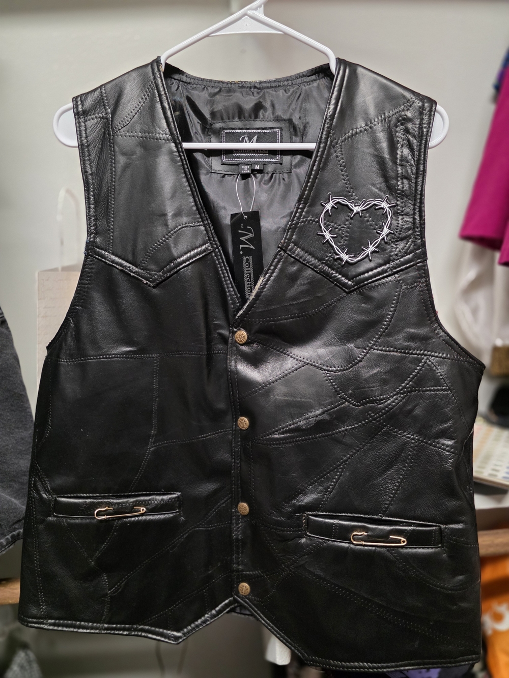 Custom Vintage M Collection Leather Vest W/ Tags